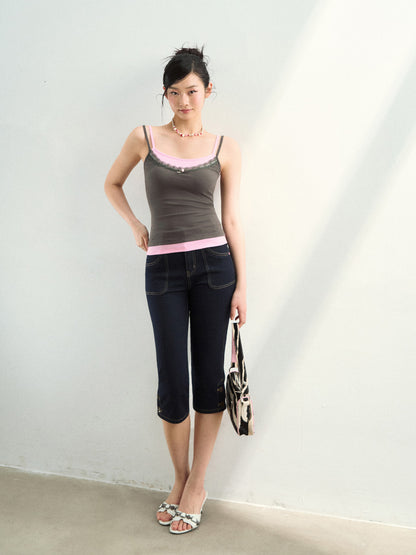 VIA PITTI VIAAT911 Color blocked patchwork camisole vest