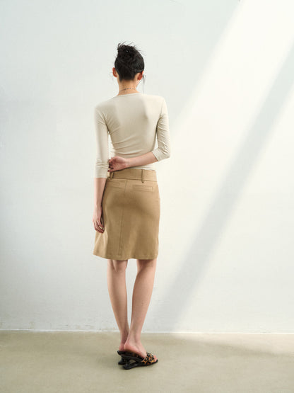 VIA PITTI VIAAS837 Thick waistband design skirt