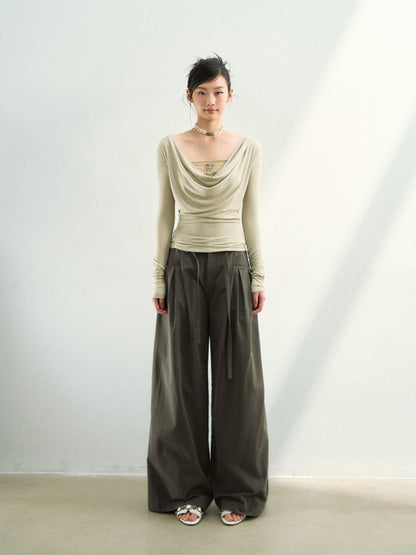 VIA PITTI VIAAP796 Folded loose fit casual pants