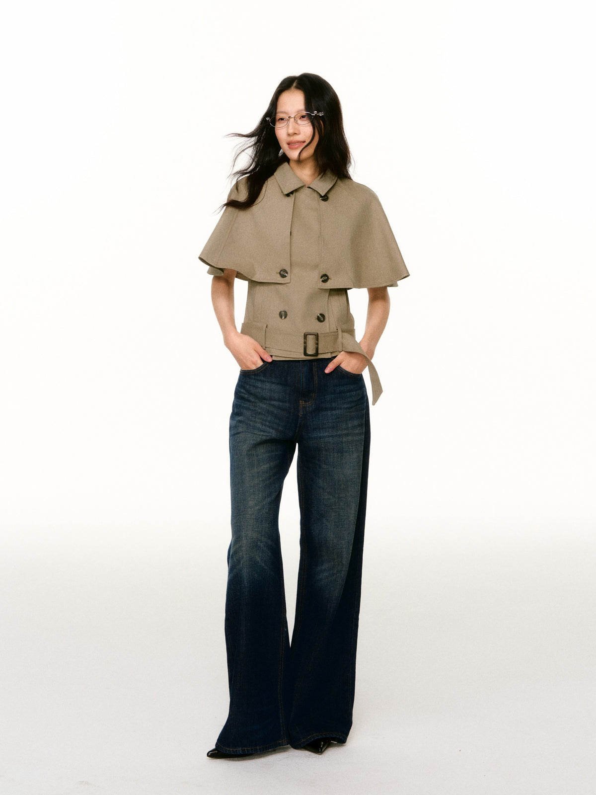 LAFREEDOM LAF360814 Double-Breasted Detachable Cape