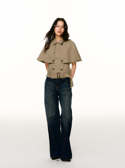 LAFREEDOM LAF360814 Double-Breasted Detachable Cape