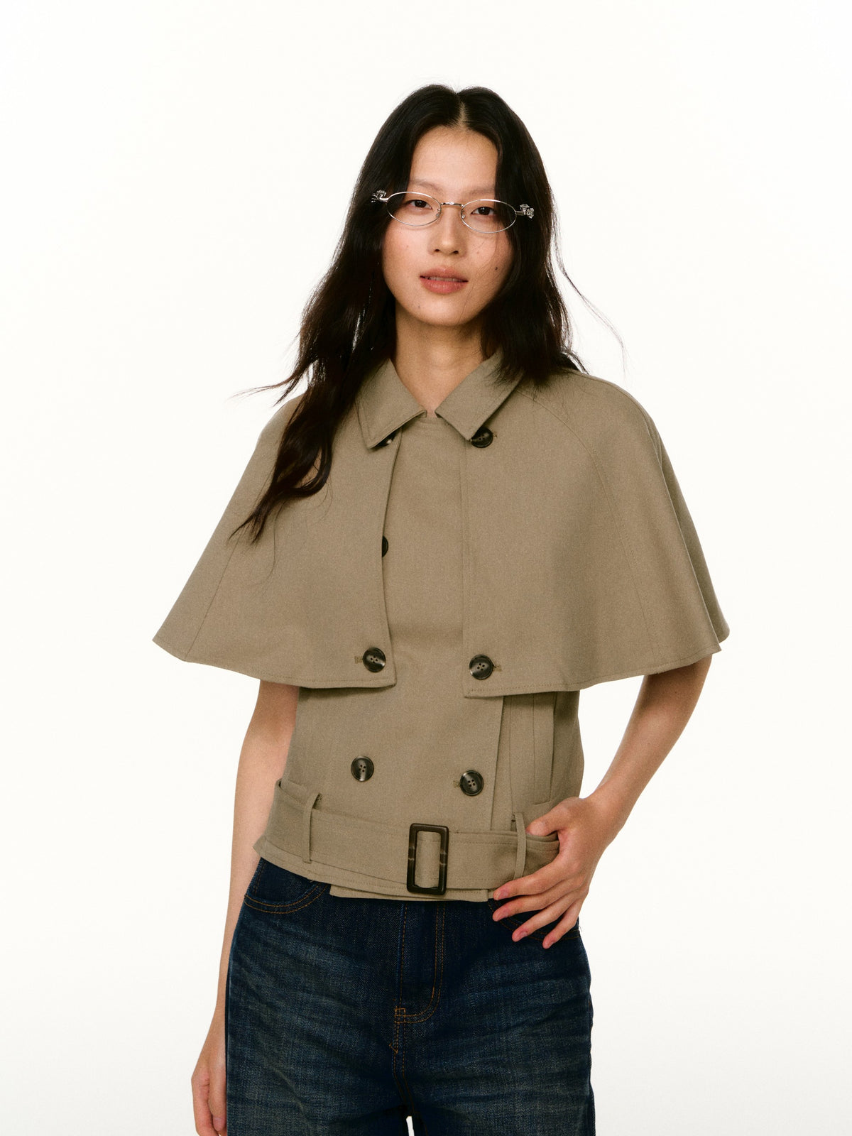 LAFREEDOM LAF360814 Double-Breasted Detachable Cape