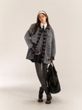 AsGony ASG24527 Tweed Grey Coat