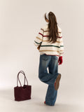 AsGony ASG24569 Color Stripe Sweater