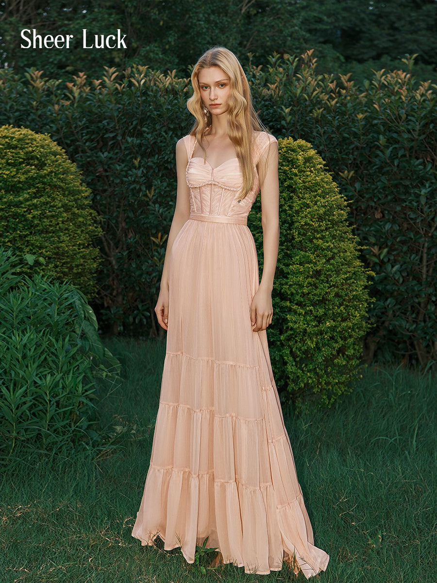 SHEERLUCK SLLYQ25304 Knitted bead pleated dress