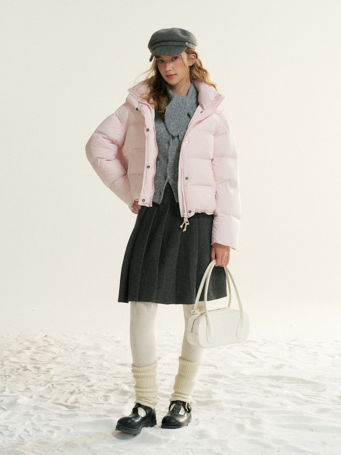 16DEWS 16D25521 Detachable Scarf Collar Knitted Top