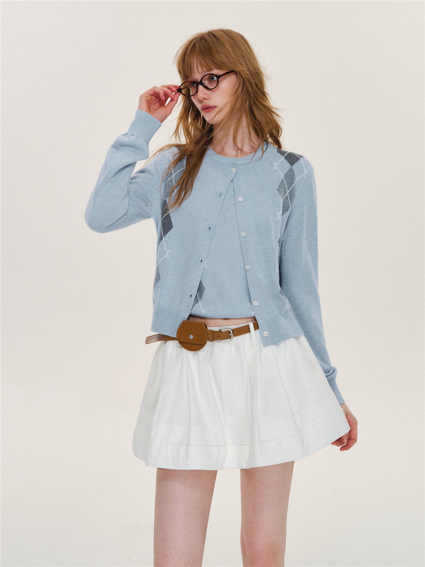 Asgony ASG26625 Cuffed Elastic-Waist Puffy Skort