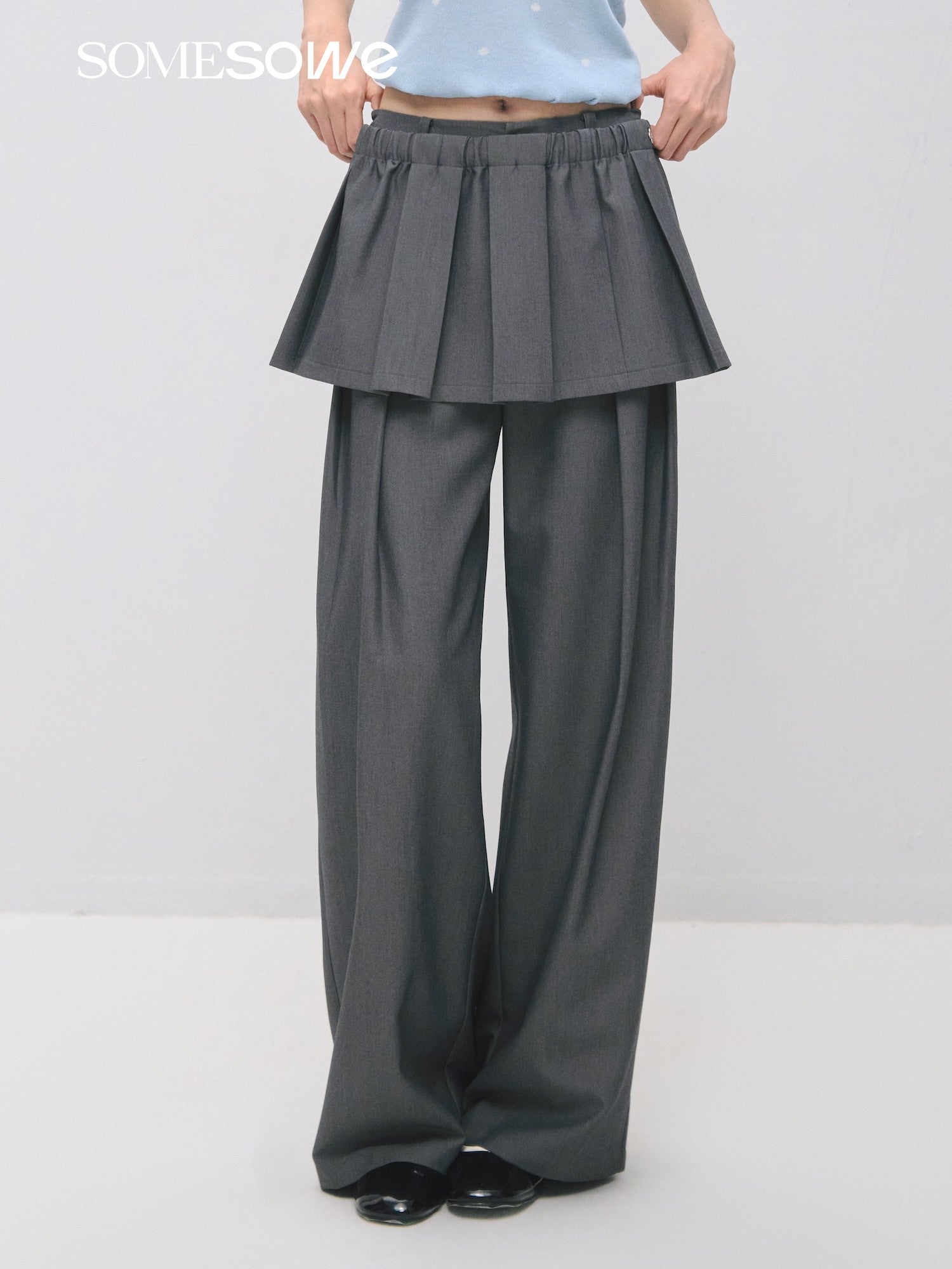SOMESOWE S2609023 Removable suit pleated skirt pants