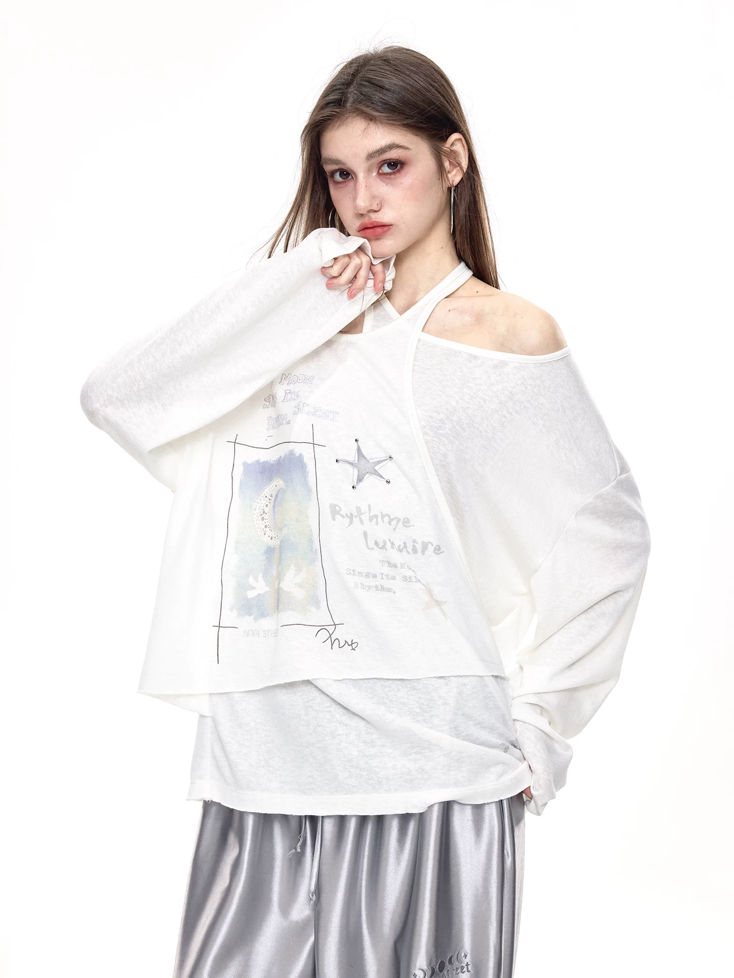 Nova Street White Tencel Loose Fit Tee