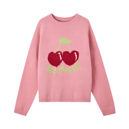 SOMESOWE S2407266 Fruit jacquard silhouette sweater