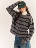 AsGony ASG24572 Stripe Cardigan(2color)