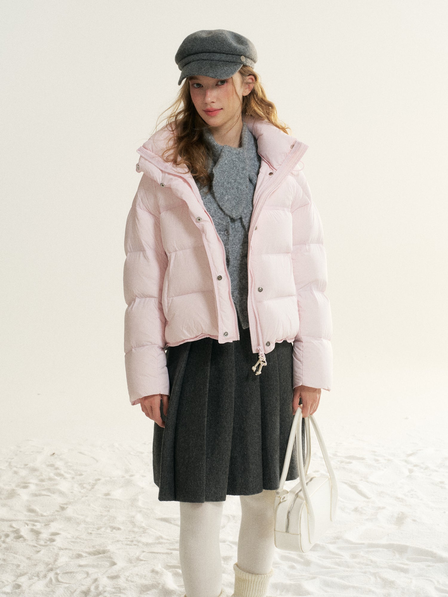 16DEWS 16D25521 Detachable Scarf Collar Knitted Top