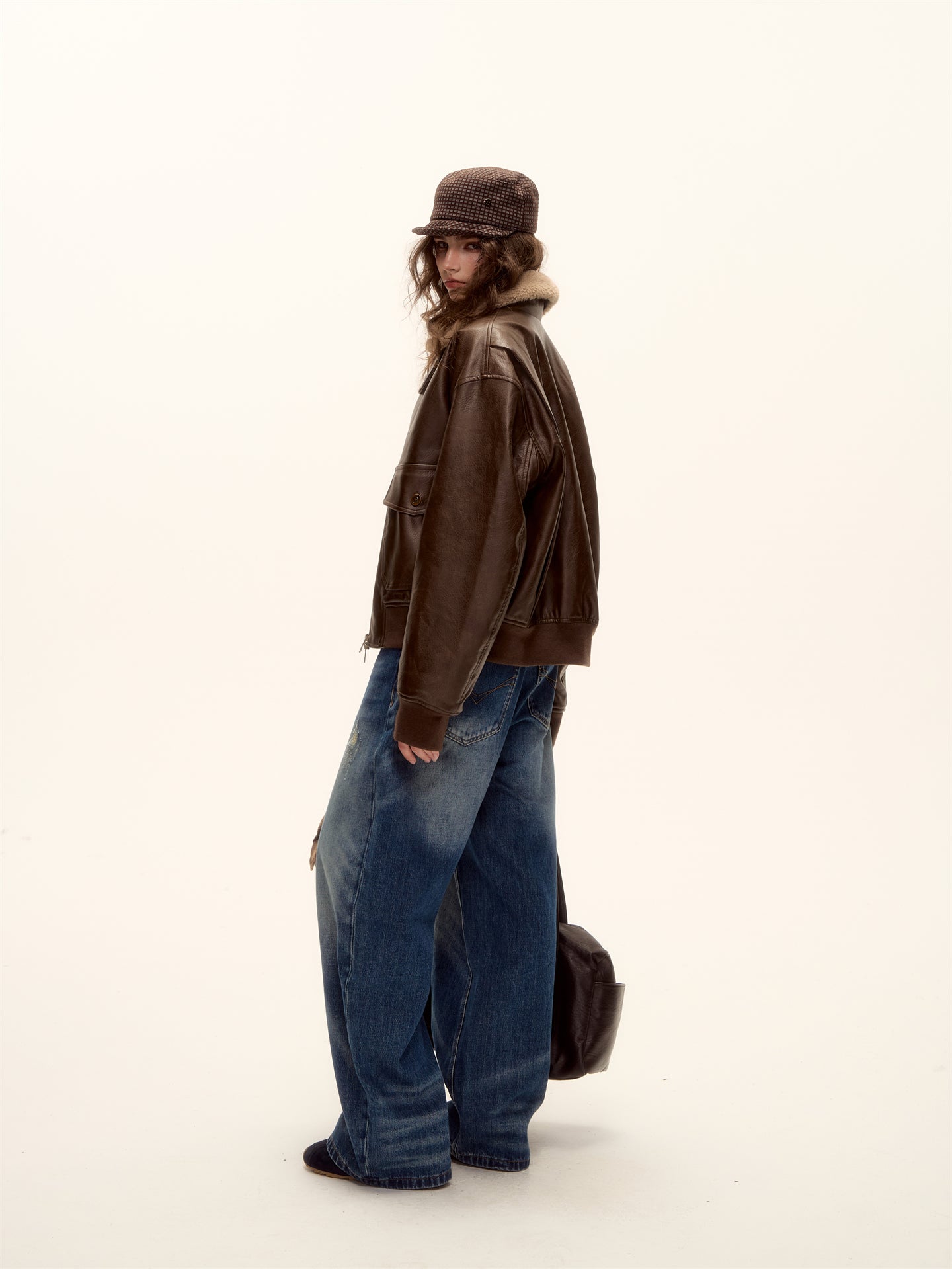 AsGony ASG25459 Plush collar spliced jacket