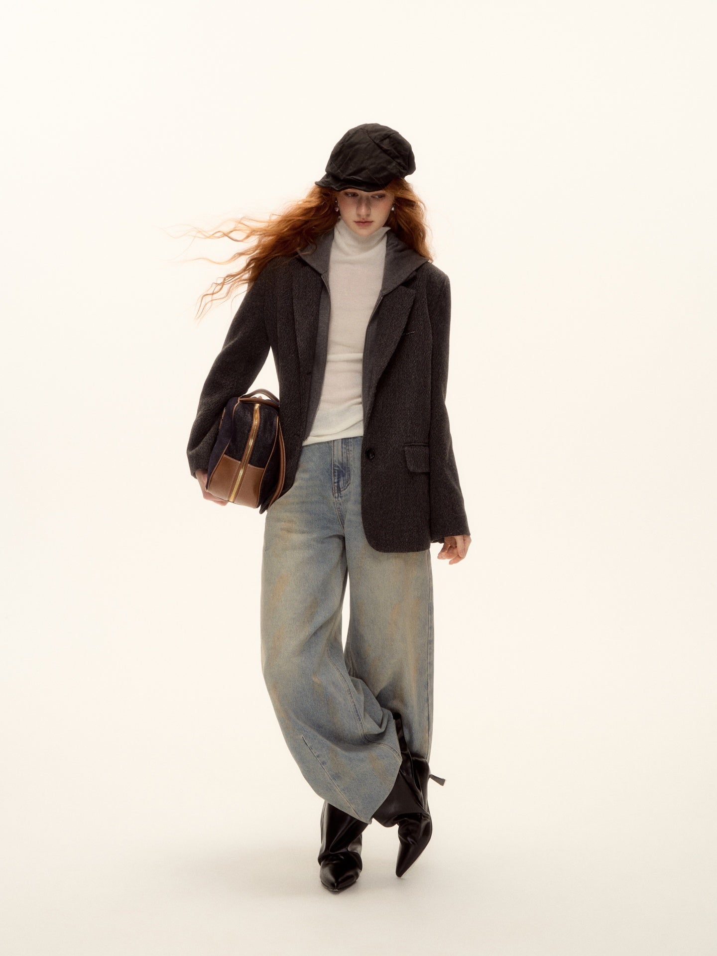 AsGony ASG25500 Fake two piece woolen jacket