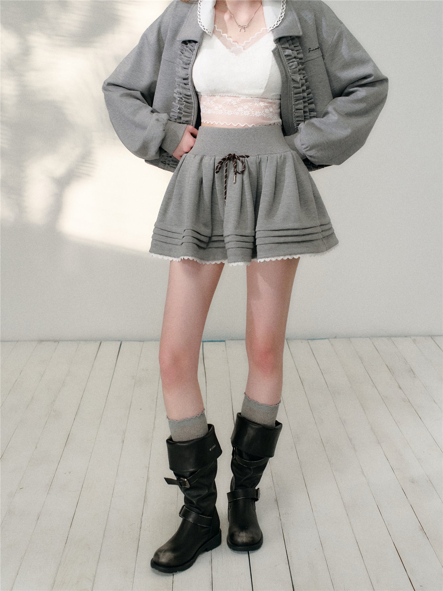 16DEWS 16D26102&amp;16D26103 Air layer short jacket jacket + skirt