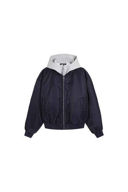 YJINGZYZJ Oversized Bomber Jacket In Blue