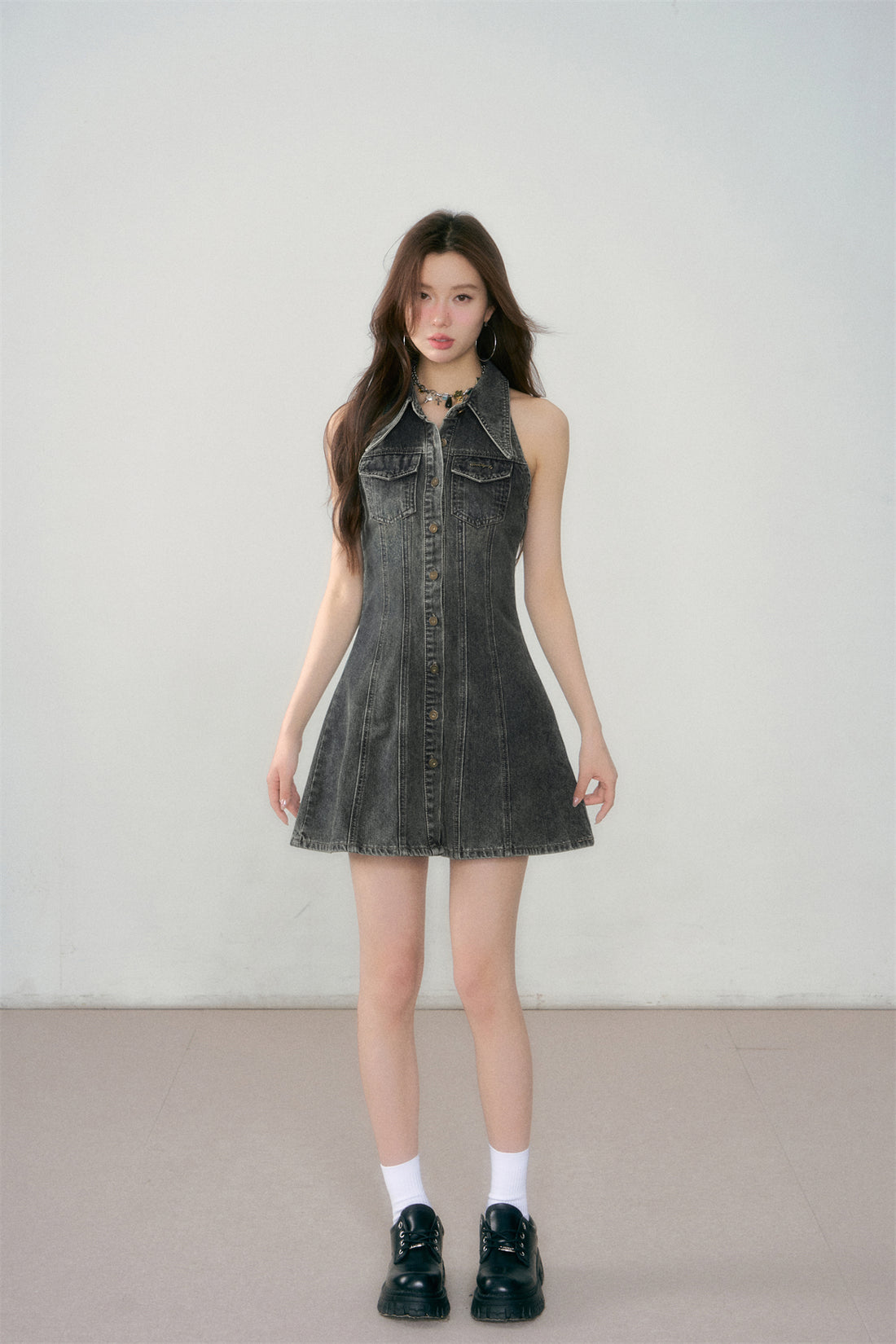 ASGONY Mini Denim Dress(2color)