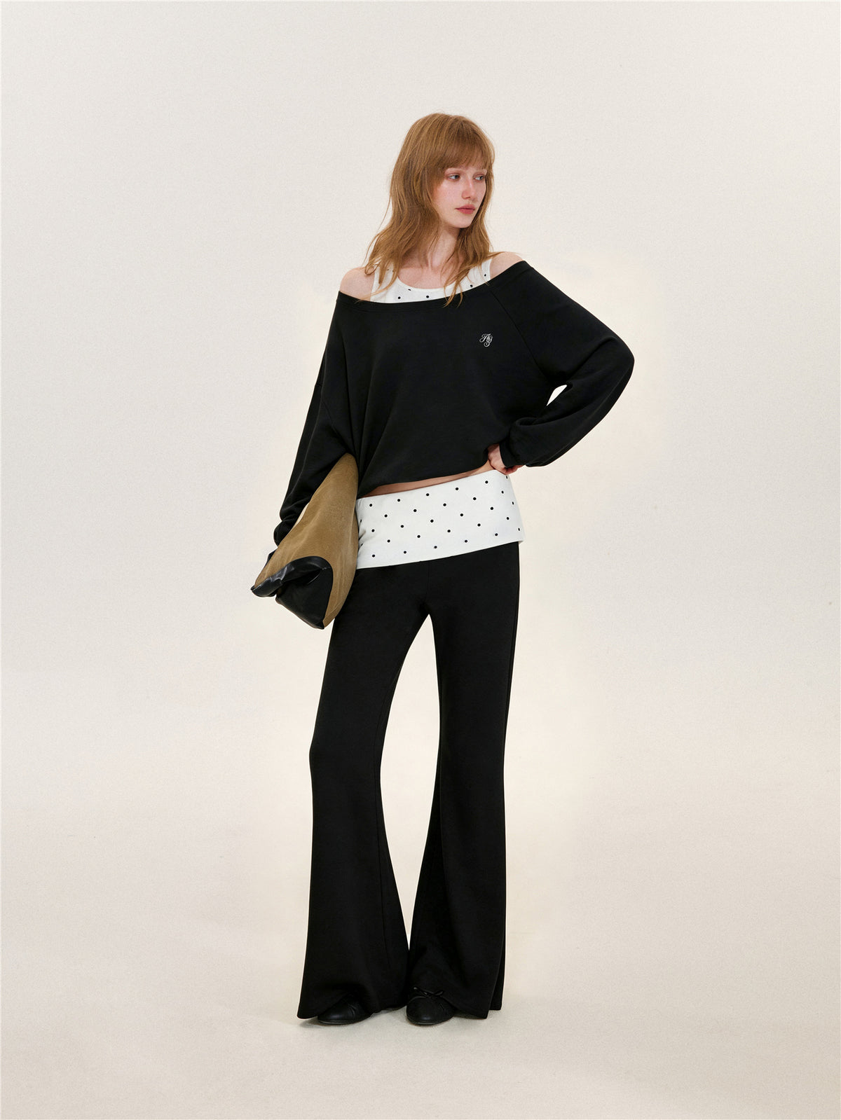 Asgony ASG26575&amp;ASG26576 Polka-Dot Casual Set