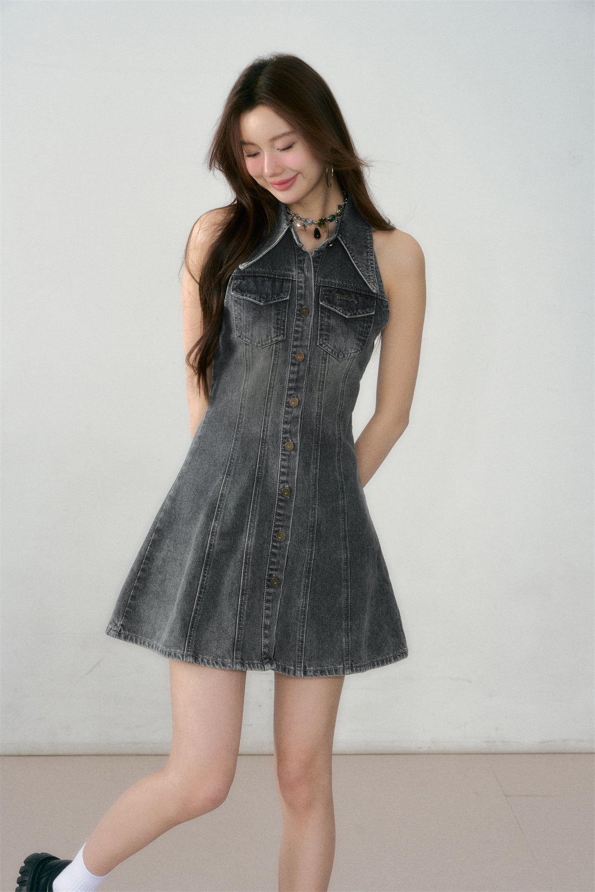 ASGONY Mini Denim Dress(2color)