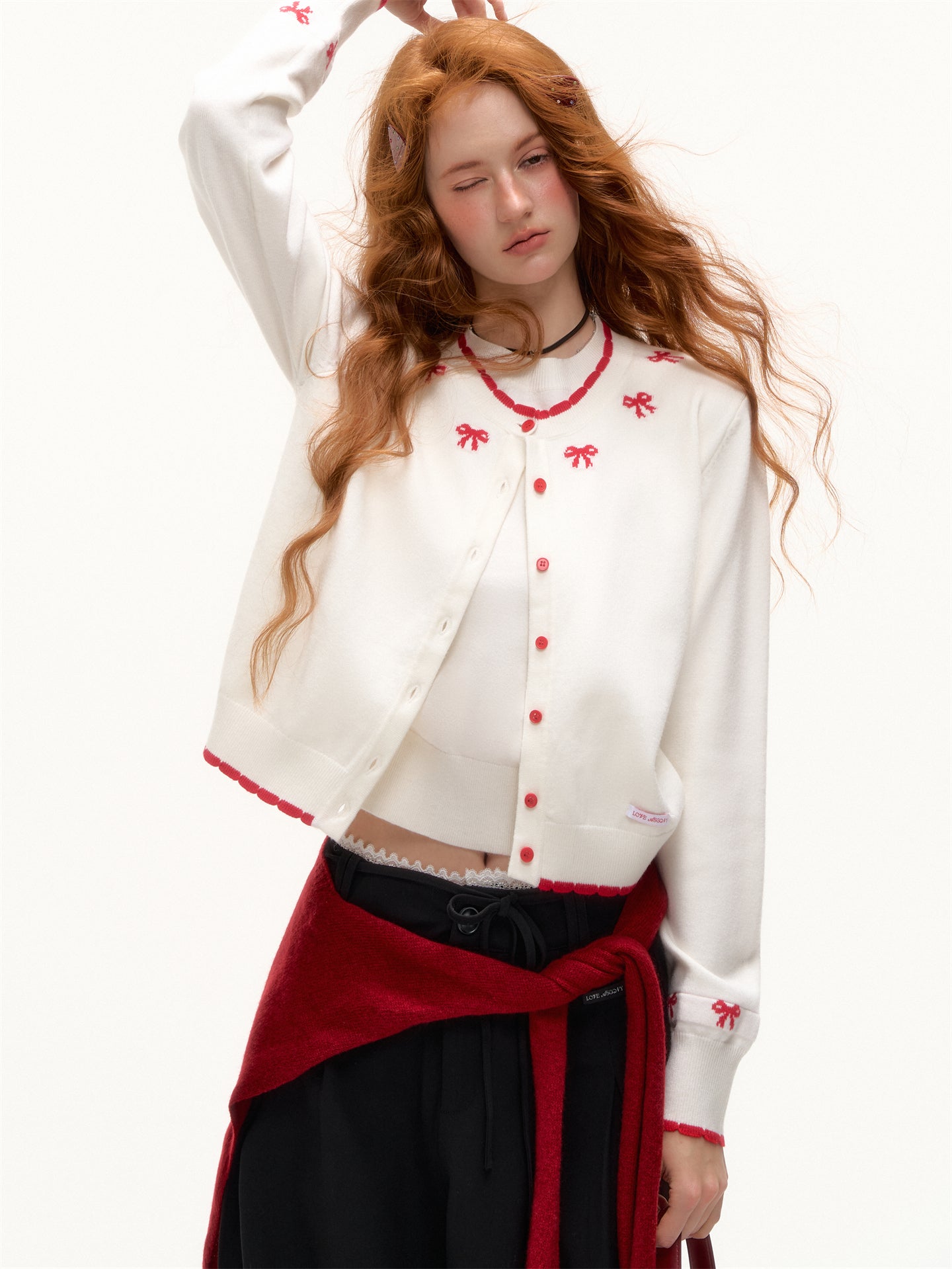 AsGony ASG25420 Solid color knitted lace shawl