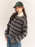 AsGony ASG24572 Stripe Cardigan(2color)