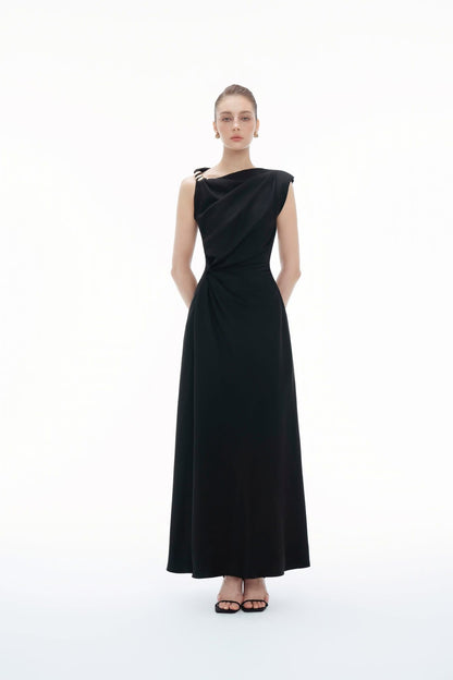 BYDENIO Twisted midi drape dress