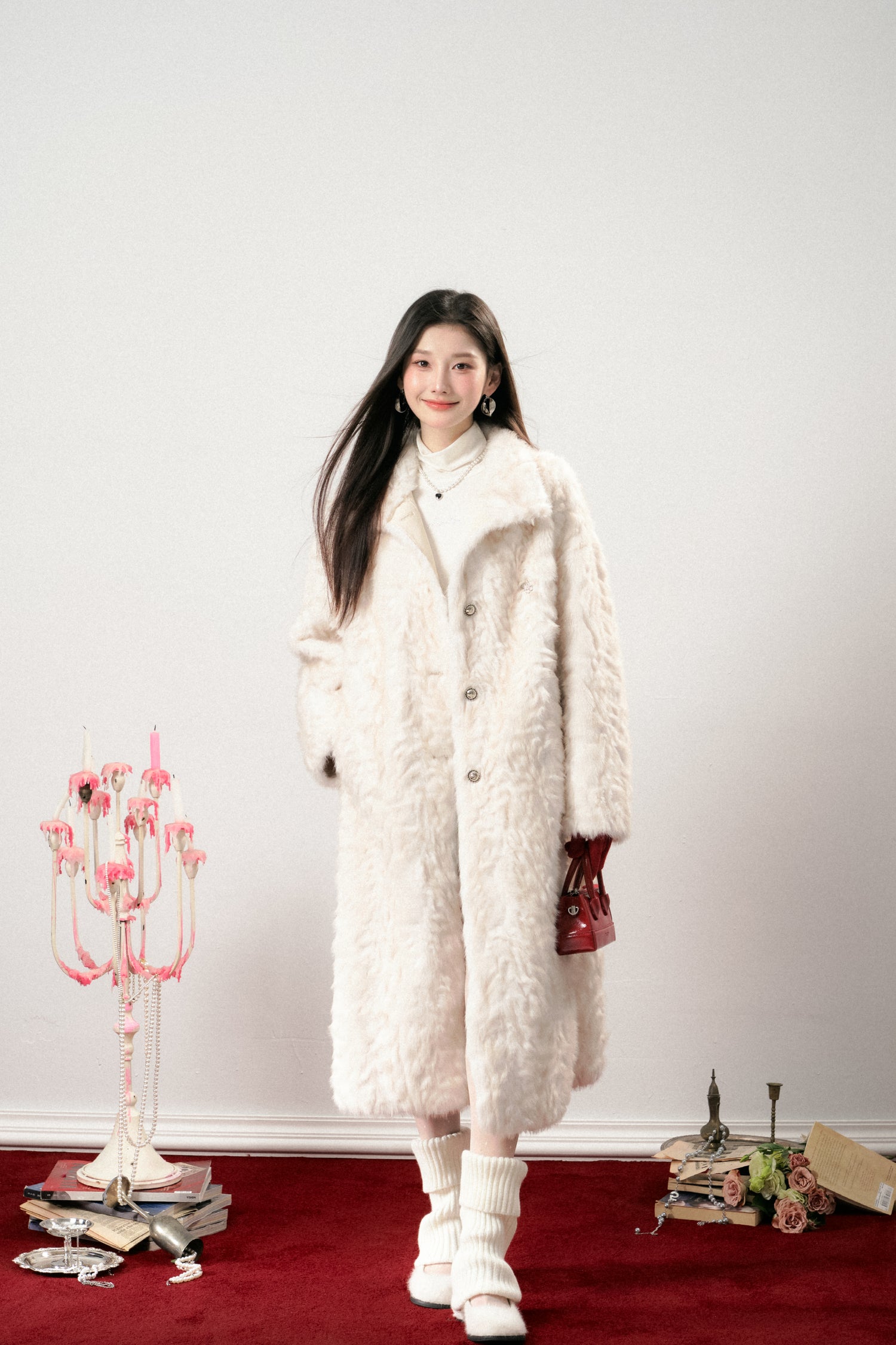 Lafreedom LAF341110 Snow Fur Maxi Coat