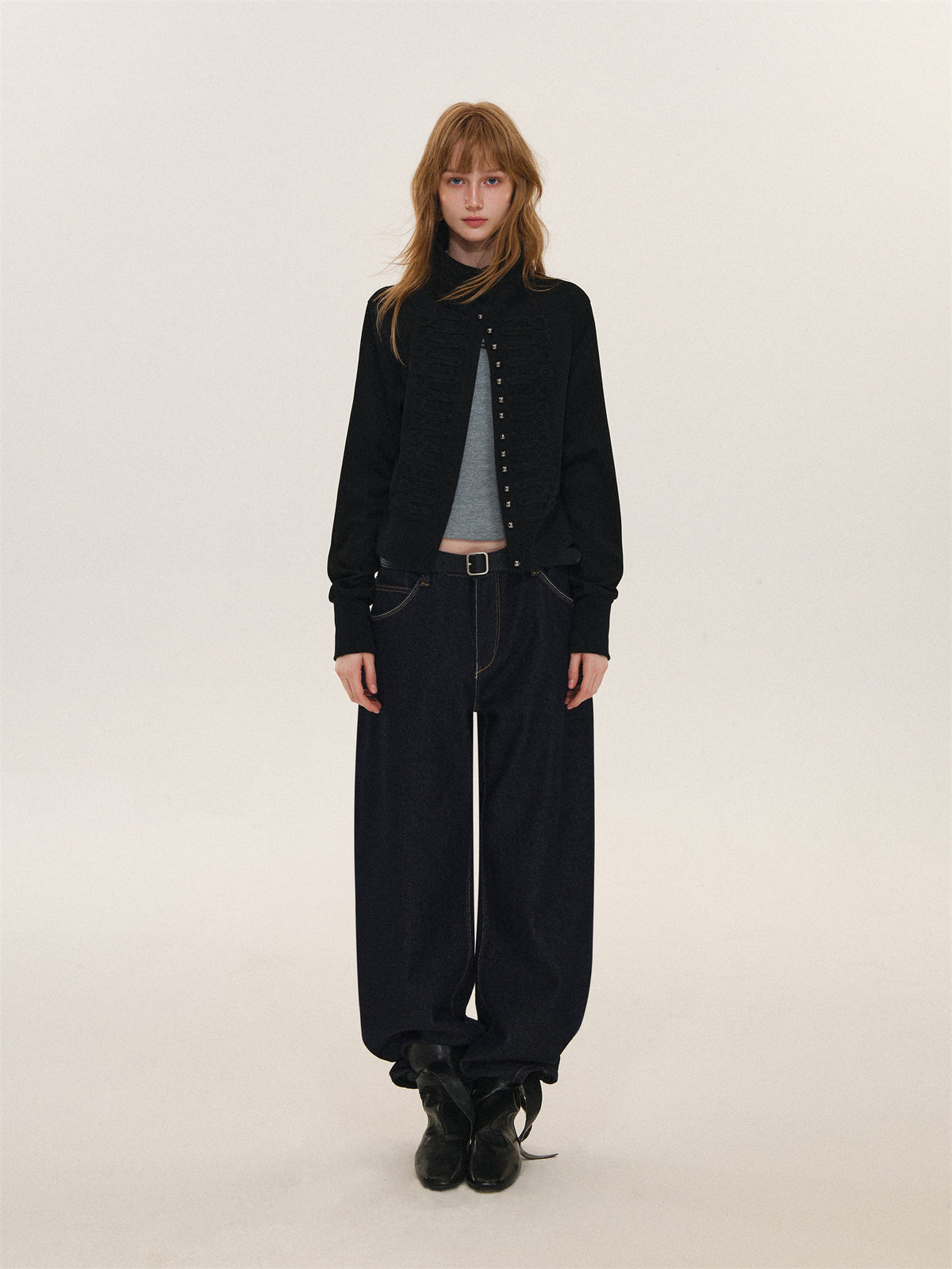 Asgony ASG26608 Suede Lace-Trim Jacket