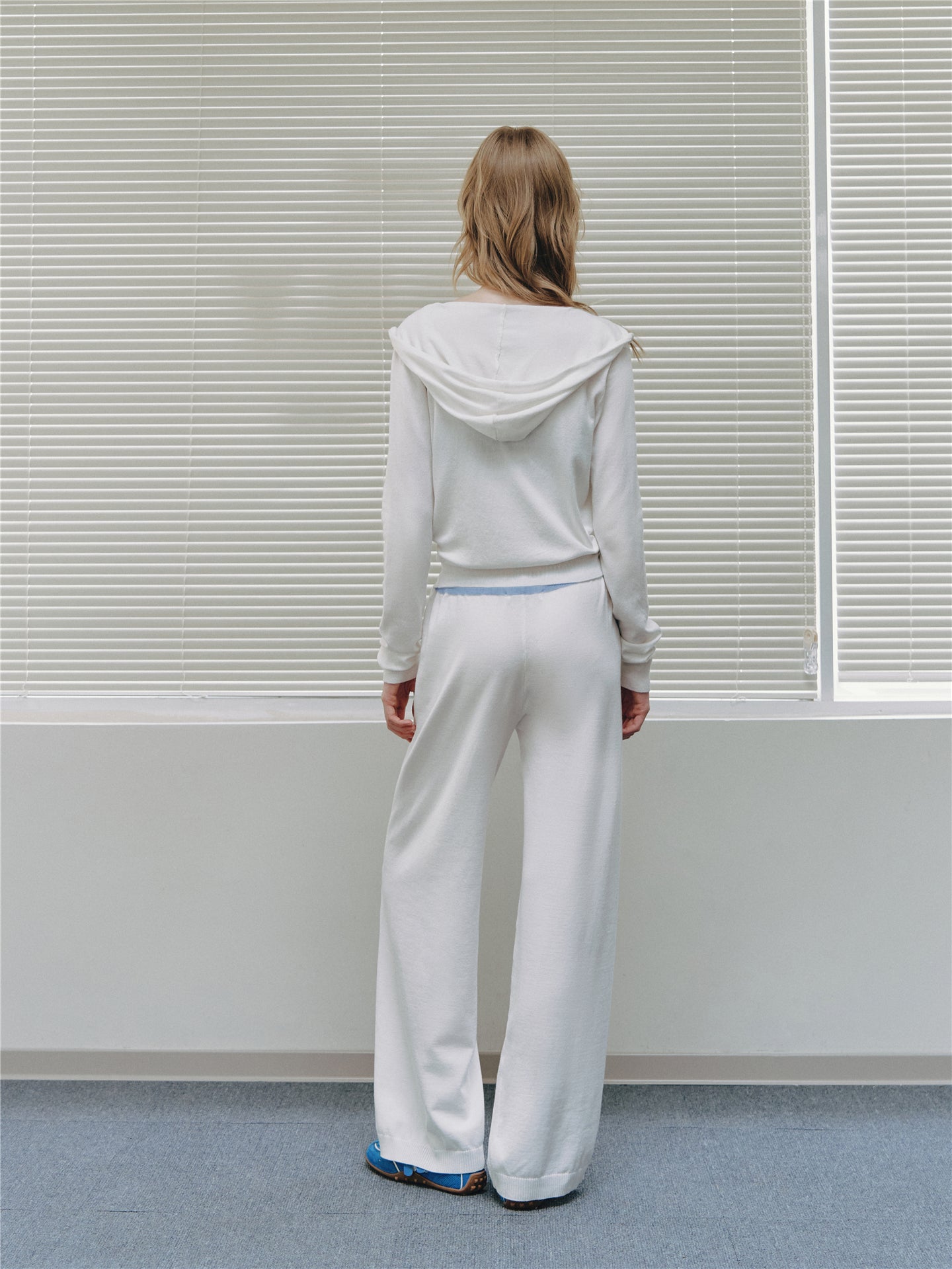 Asgony ASG26502 Contrast Stripe Knit Hooded Cardigan+ASG26503 Camisole+ ASG26504 Straight Pants