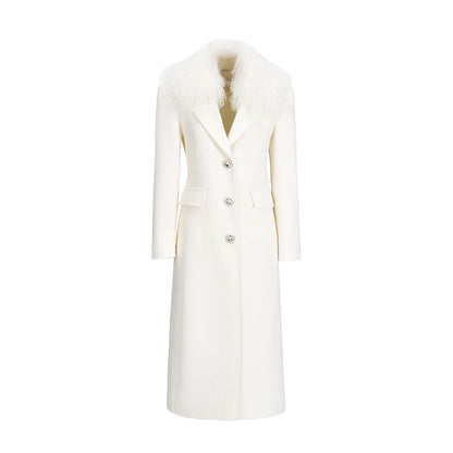 SHEERLUCK SLDY25503 Wool collar diamond button slim fit coat
