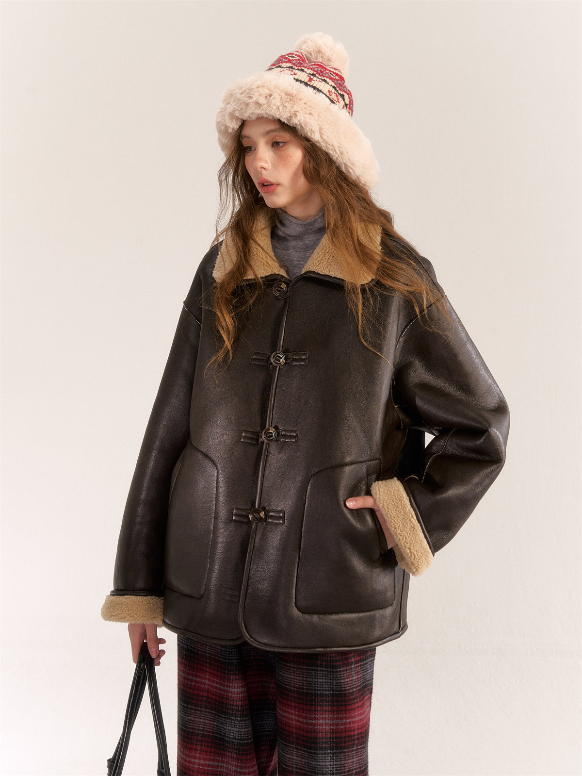 AsGony ASG24537 Double Side Fleece Coat