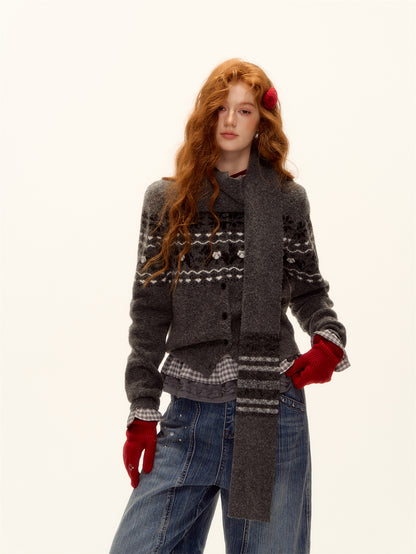 AsGony ASG25515 Simple solid color five finger knitted gloves