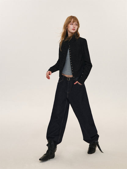 Asgony ASG26608 Suede Lace-Trim Jacket