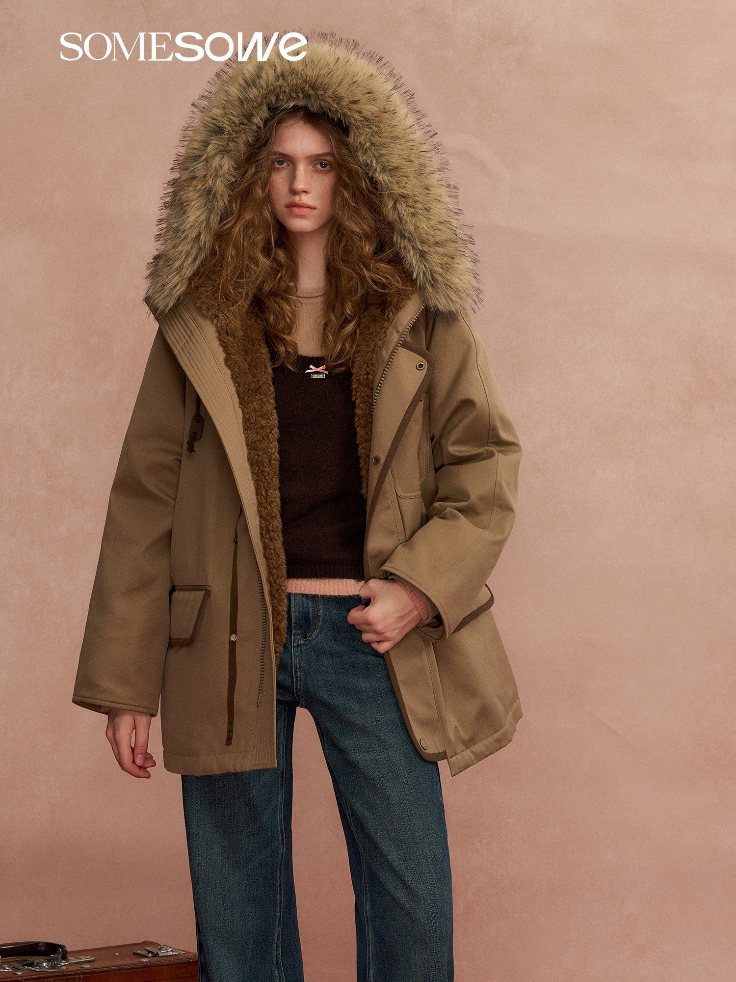 SOMESOWE S2508291 Hooded workwear Parker down jacket