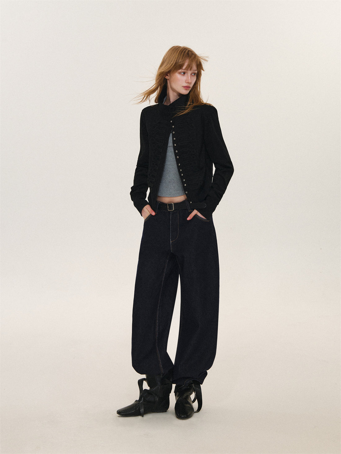 Asgony ASG26608 Suede Lace-Trim Jacket