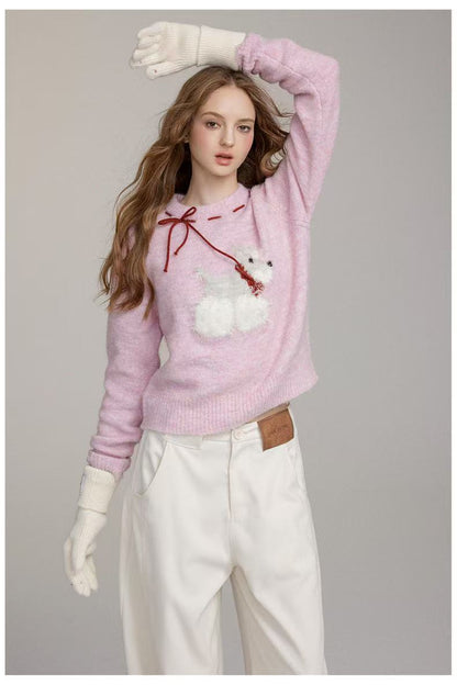 VIA PITTI V24DK291 Fun fluffy puppy sweater