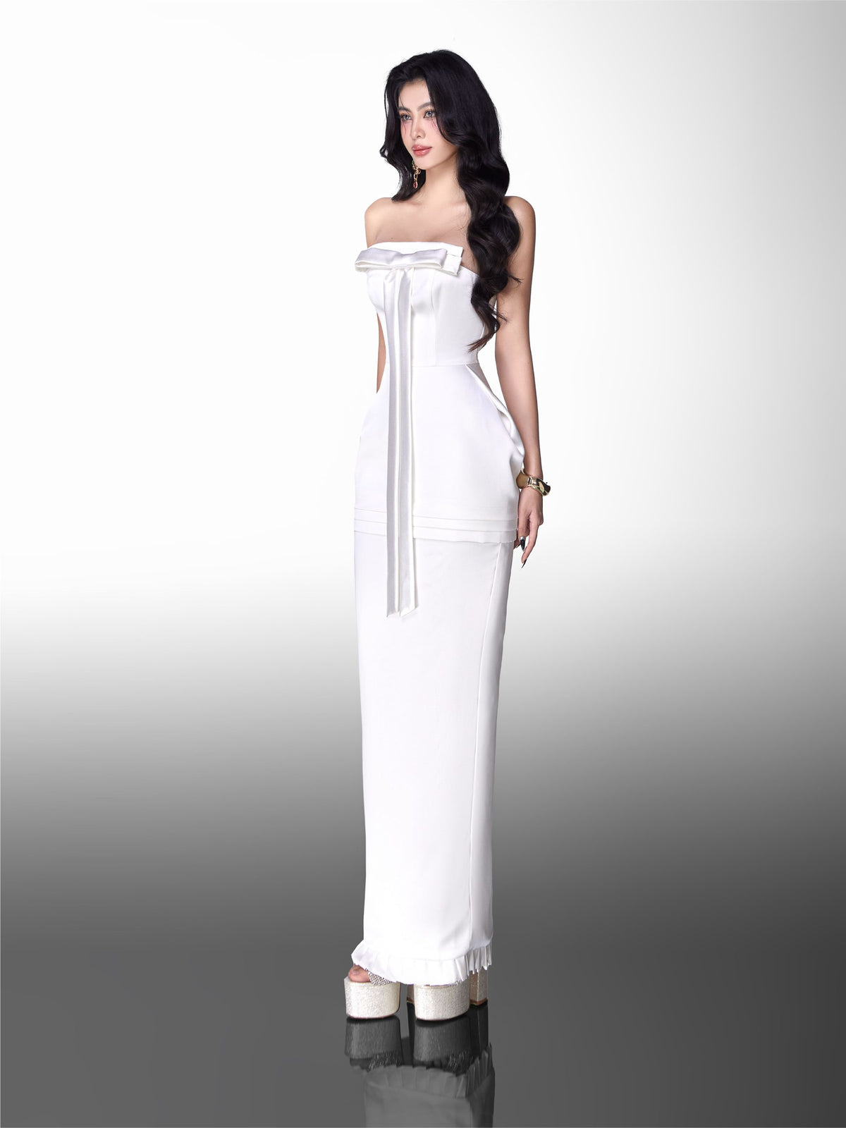 Glam Doll [Best Seller] White bow dress