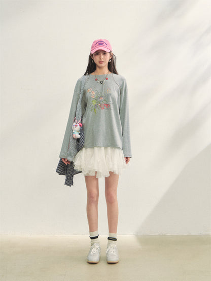 AsGony ASG25302 Flower printed top (2color)