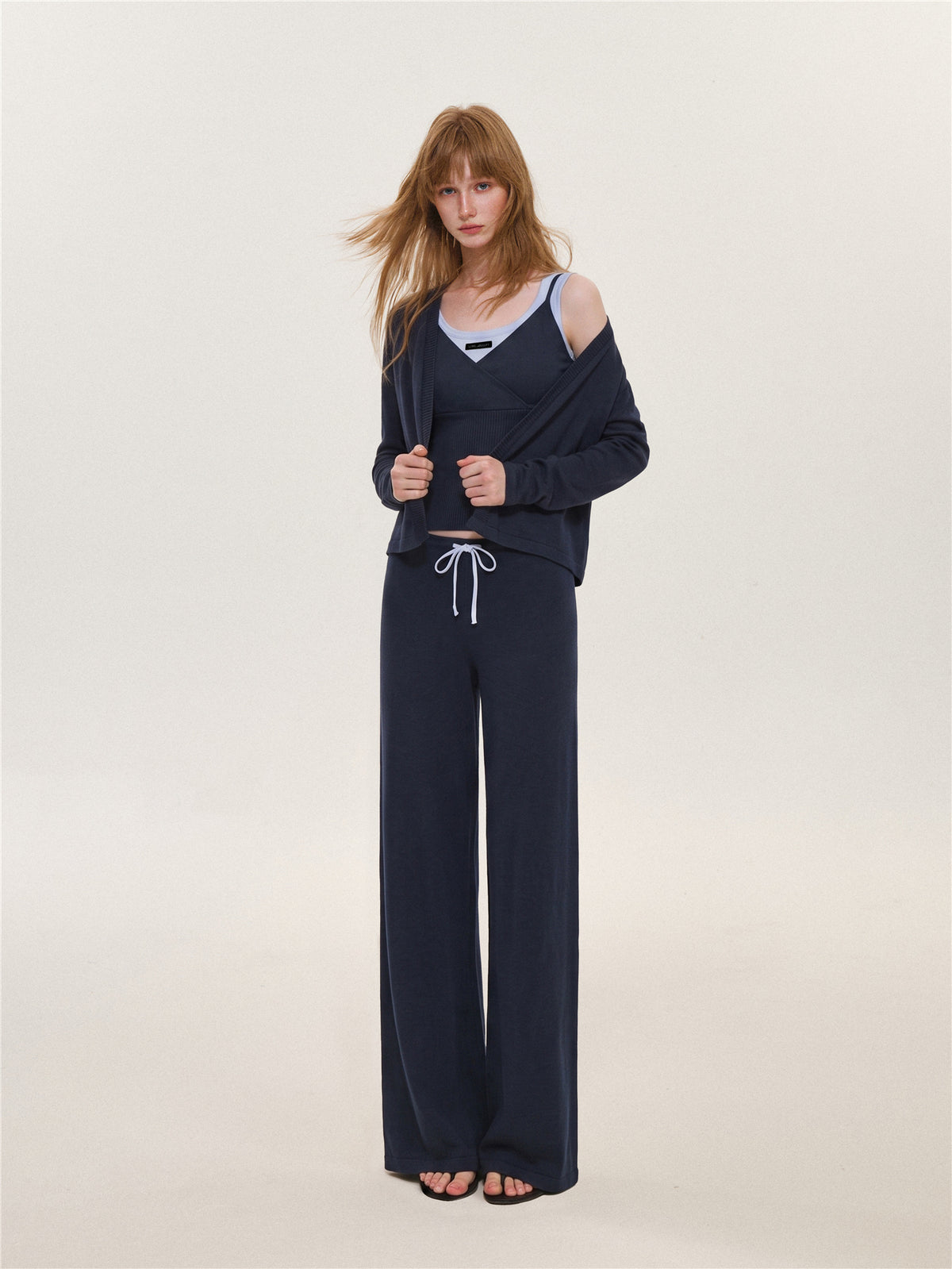 Asgony ASG26636&amp;ASG26637&amp;ASG26638 Faux-Layered Knit Set