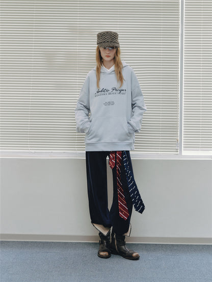 Asgony ASG26537 Cotton Hooded Embroidered Pullover Sweatshirt