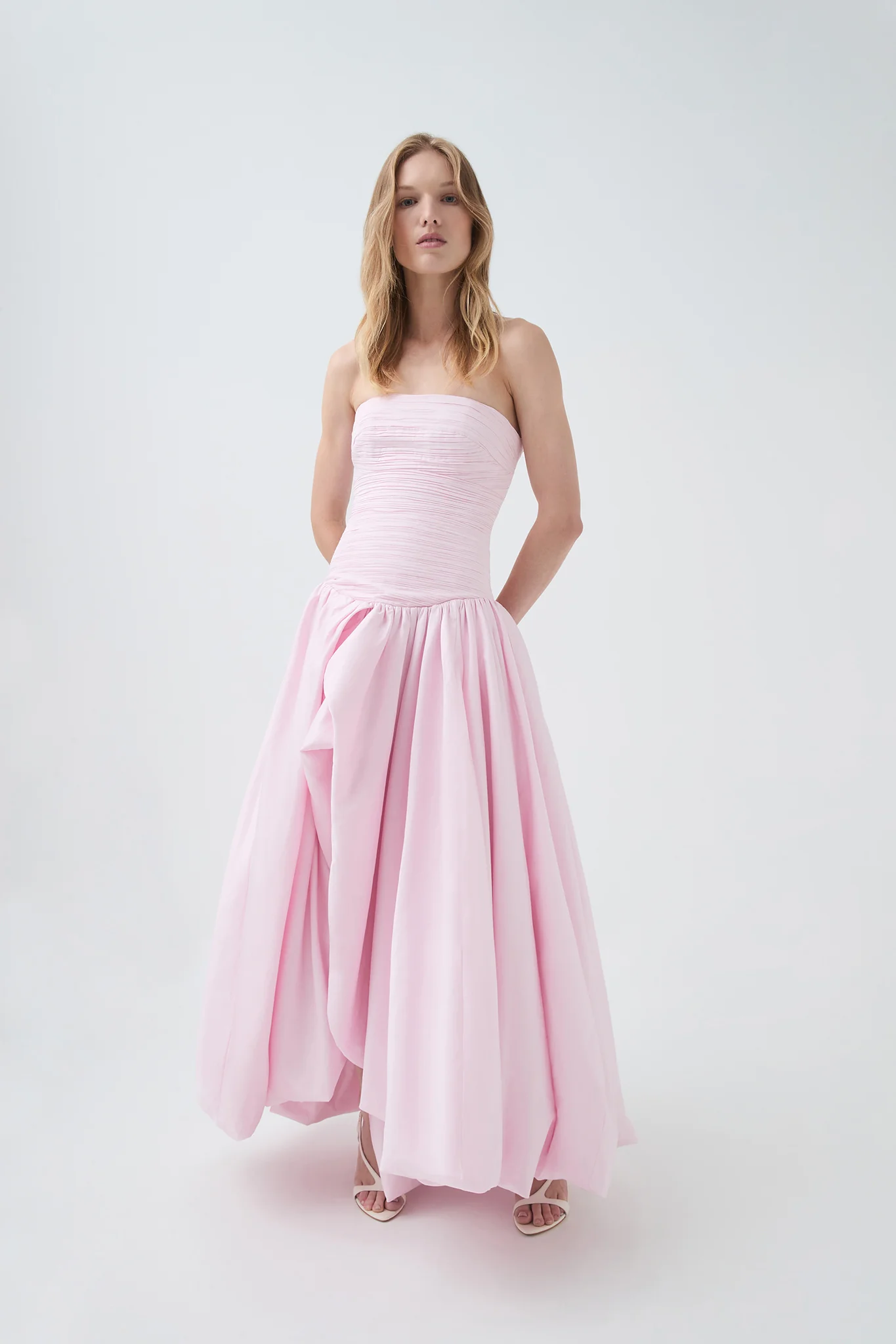 Aje Violette Bubble Hem Maxi Dress(Pastel pink)
