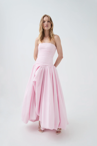 Aje Violette Bubble Hem Maxi Dress(Pastel pink)