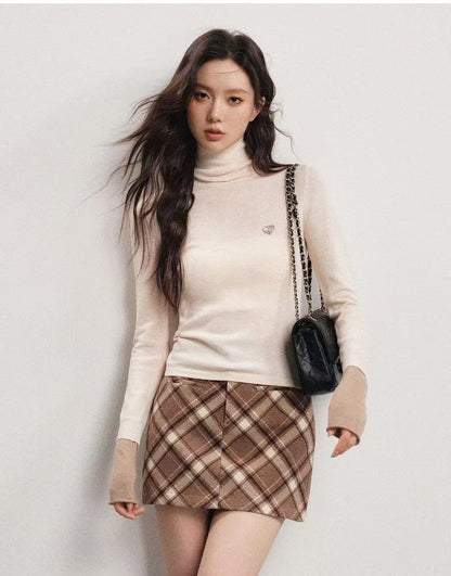 Kroche [Star Style] Plaid skirt (2 length)