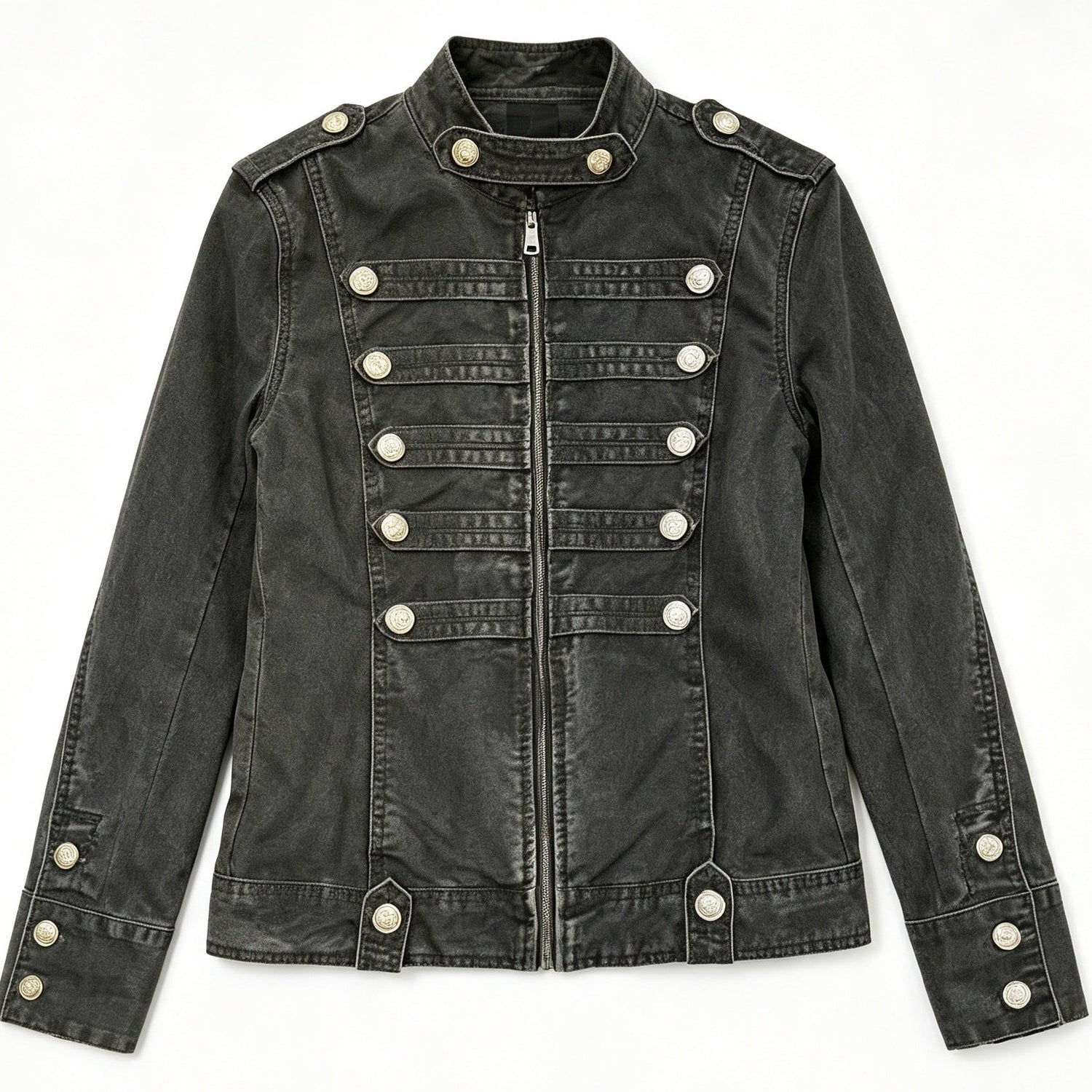 Hussar Epaulet Zip Jacket with Metal Button(2color)