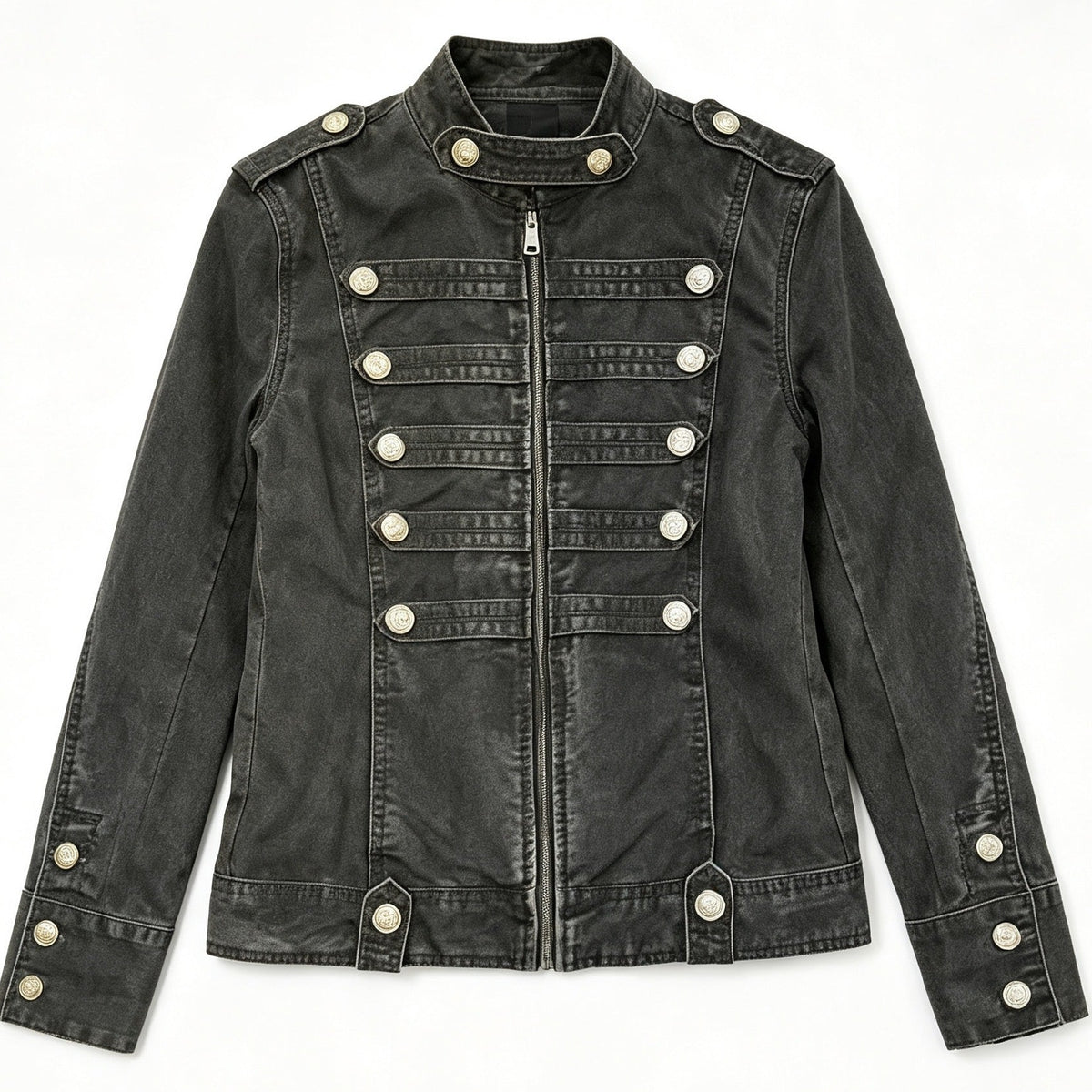 Hussar Epaulet Zip Jacket with Metal Button(2color)