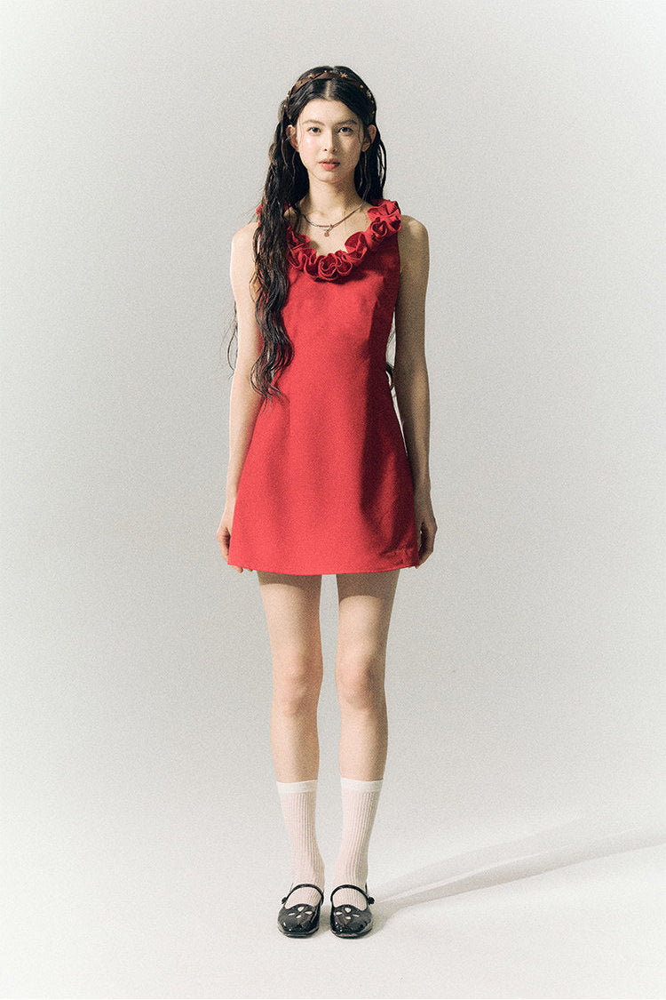 Serene Ease French Twisted Rose Sleeveless Dress