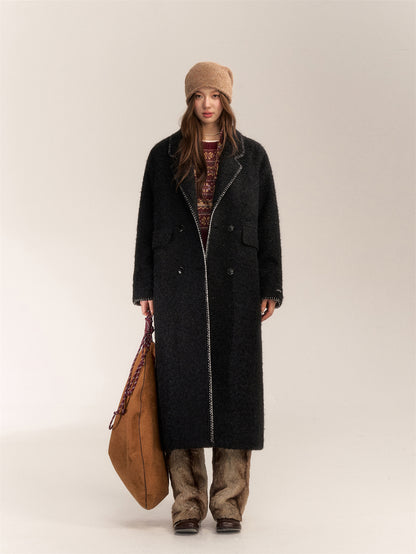 AsGony ASG24620 Double-breasted long coat