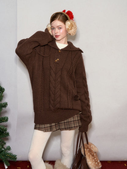 AsGony ASG25633 Warm and cute deer scarf and earmuffs