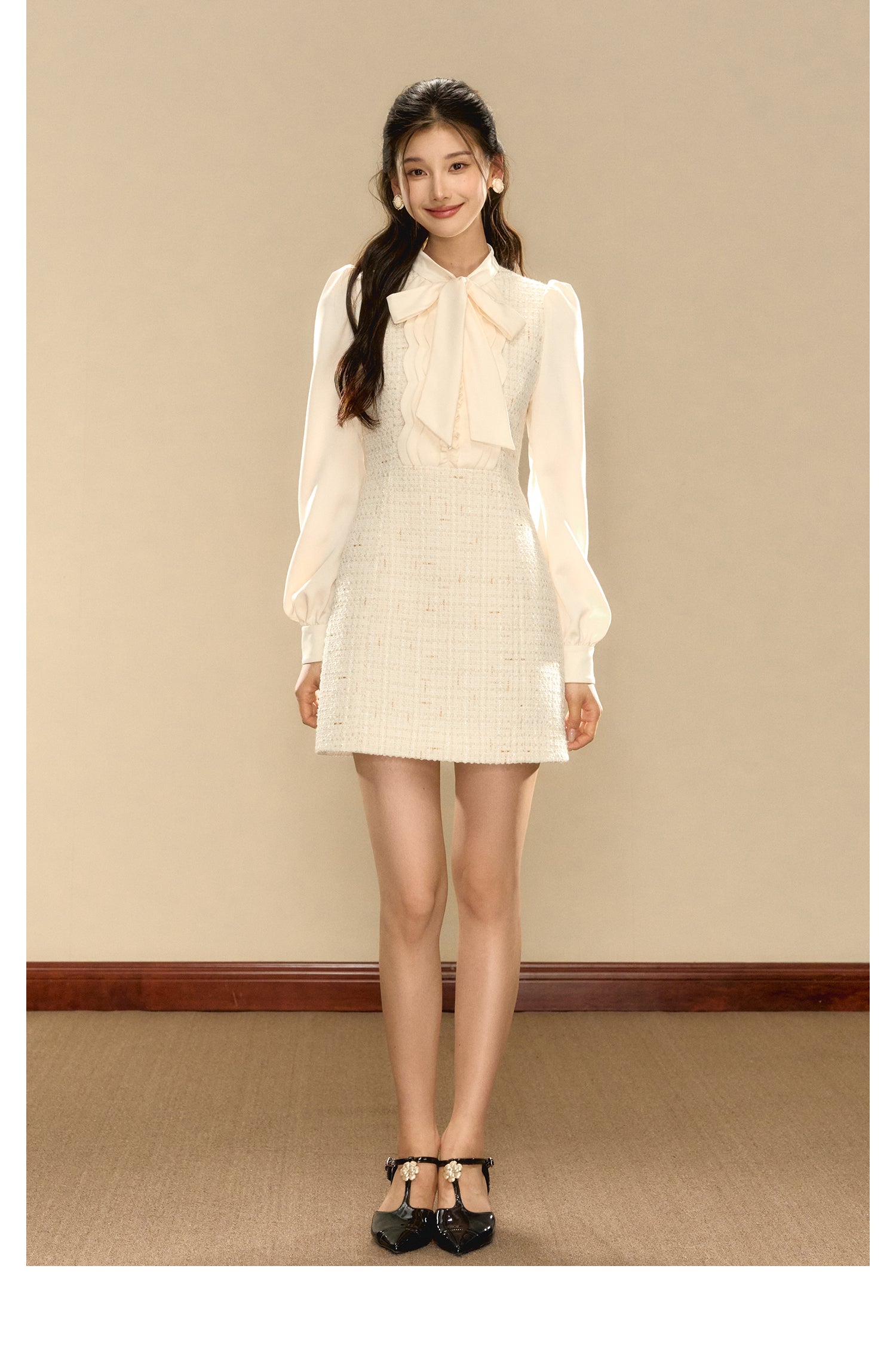 OShea 4D01L988 White Tweed Mini Dress