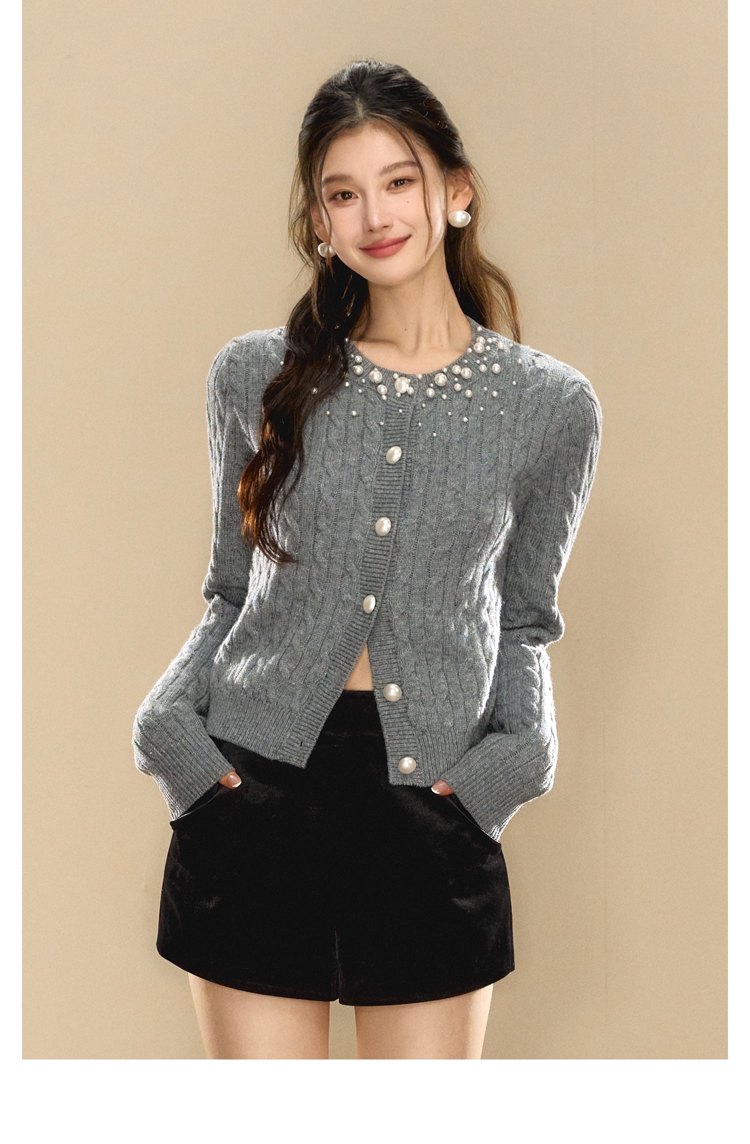 OShea 4C01M935 Grey Knit Cardigan